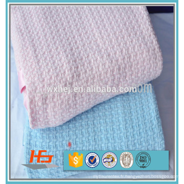100% coton solide couleur leno cellulaire double lit couverture